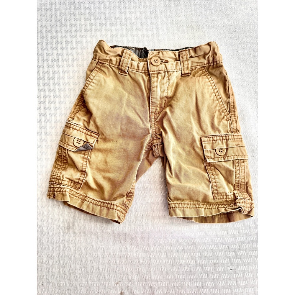 Levis Boys Cargo Shorts Tan Khaki 2T Adjustable Waist Utility Cotton